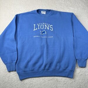 Vtg Detroit Lions Sweatshirt Men's Size XL Crewneck Embroidered CSA USA READ